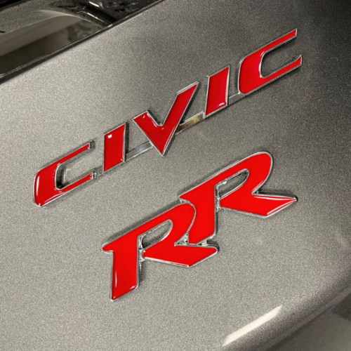 Honda Civic Uyumlu CIVIC-RR Bagaj Logosu 2’li Paket (Kırmızı)