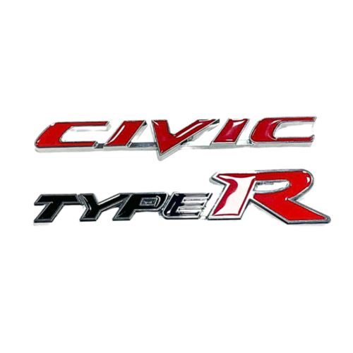 Honda Civic Uyumlu CIVIC-TYPER Bagaj Logosu 2’li Paket (Siyah-Kırmızı)