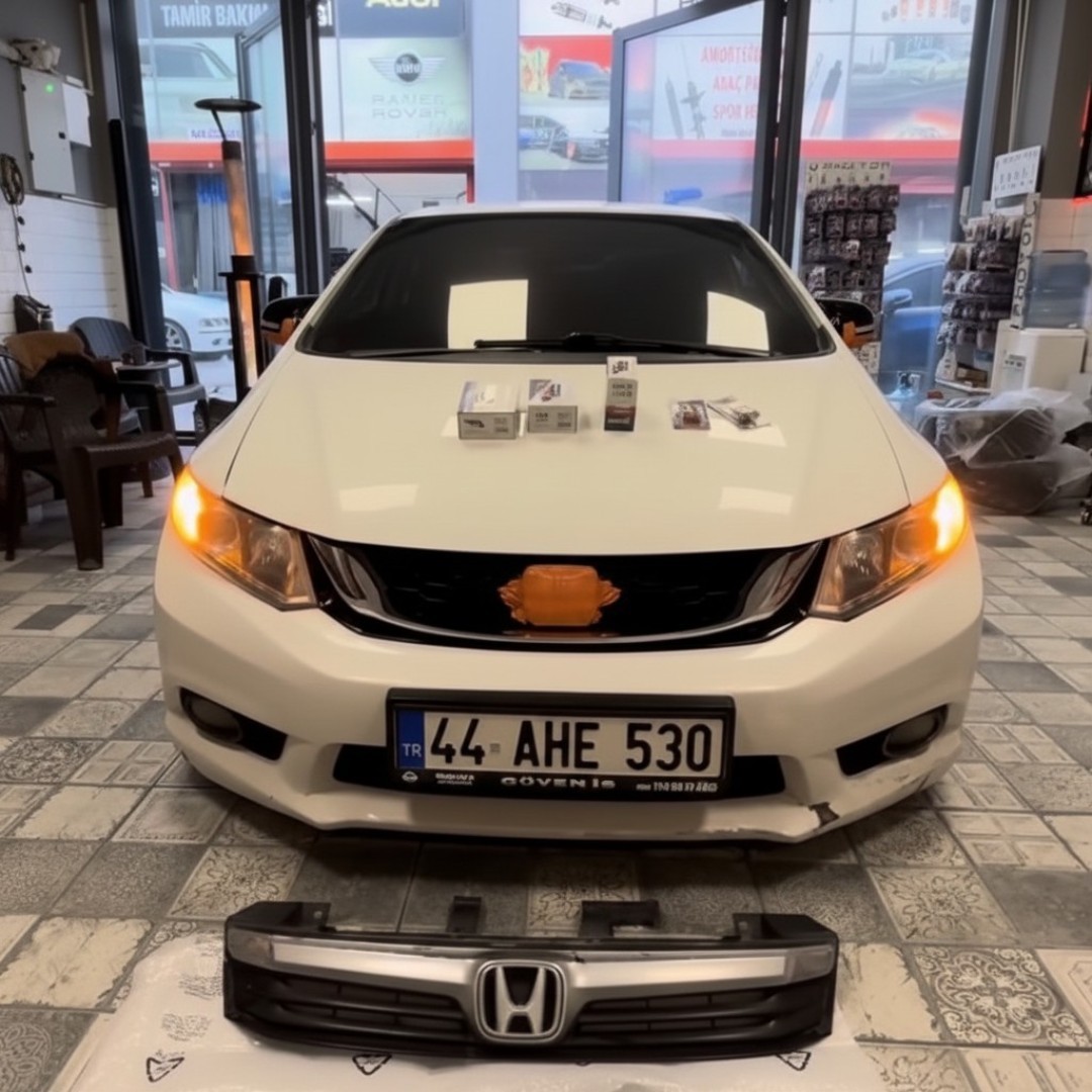 Honda Civic FB7 Makyajlı Kasa Logosuz Ön Panjur (2012-2016 Model Arası) Uyumlu