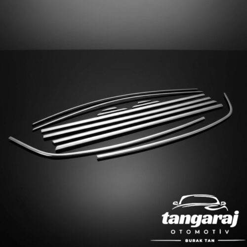 Renault Megane 4 Sedan ( 2015 -2024 ) Uyumlu 12 Parça Krom Cam Çıtası Komple Tam Tur Paslanmaz Çelik