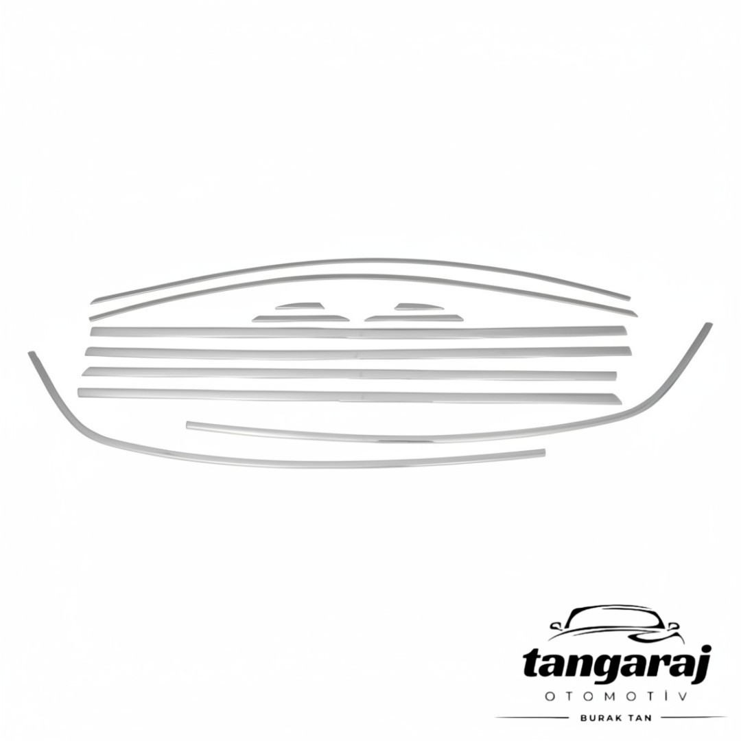Renault Megane 4 Sedan ( 2015 -2024 ) Uyumlu 12 Parça Krom Cam Çıtası Komple Tam Tur Paslanmaz Çelik - Görsel 2